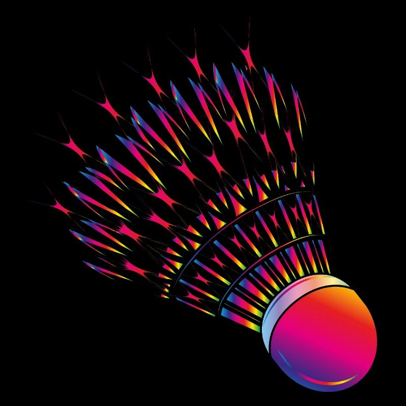 Colourful badminton – dynamic badminton motif