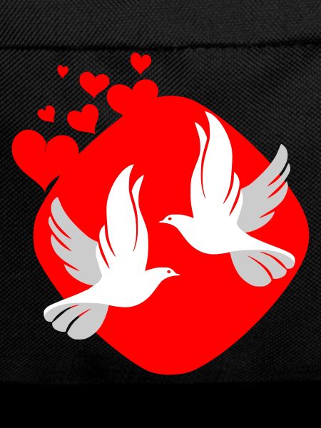 Dove of love on red background