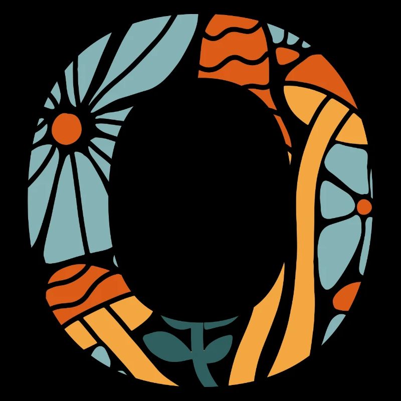 Letter o groovy Blumen Geschenkidee