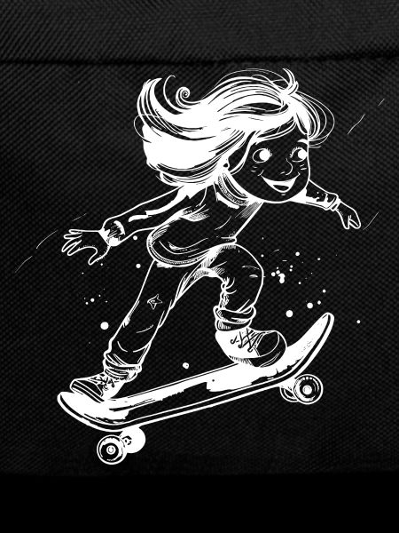 Skateboarding Girl Drawing