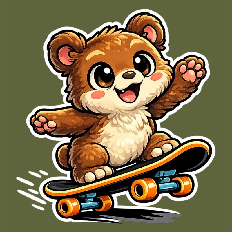 Cuddly Bear Skateboard Adventure