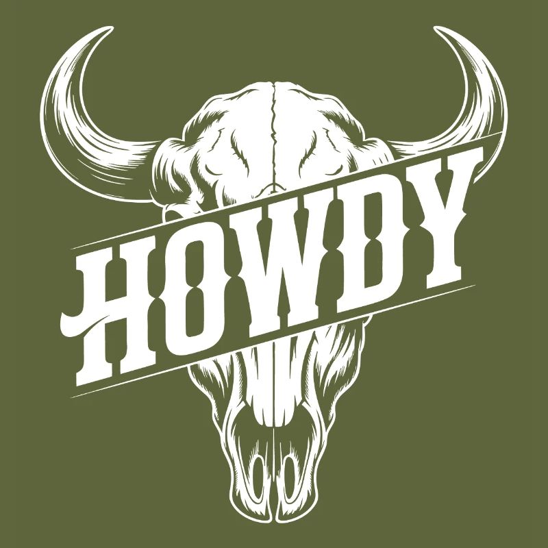 Howdy Skull Western Print