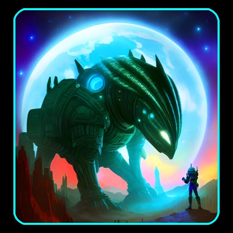 Astronaute et machine extraterrestre