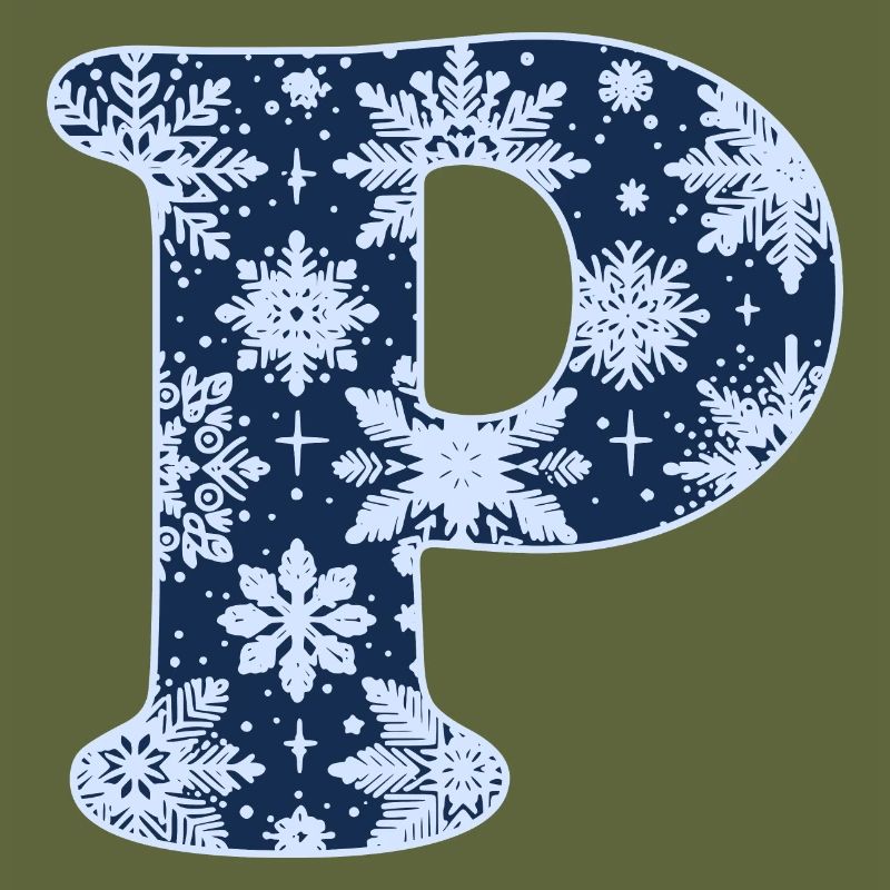 Buchstabe P Schneeflocken