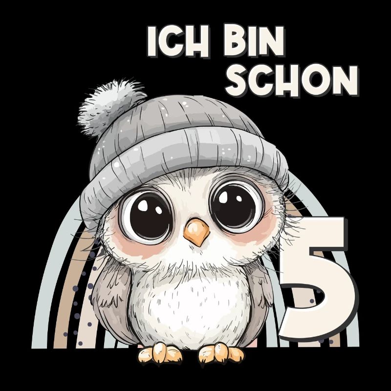 5. Geburtstag Eule Regenbogen Süß Niedlich