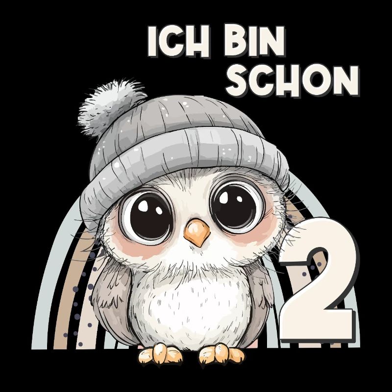 2. Geburtstag Eule Regenbogen Süß Niedlich