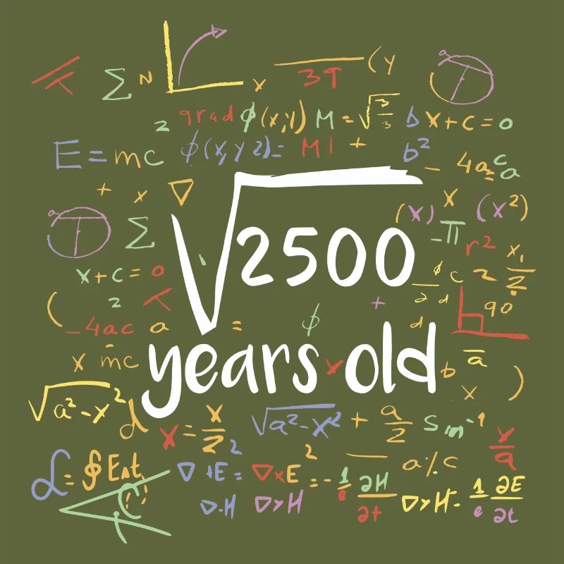 Square root from 2500 maths 50th birthday