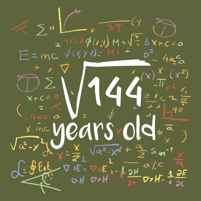 Square root from 144 Twelve years 12th birthday
