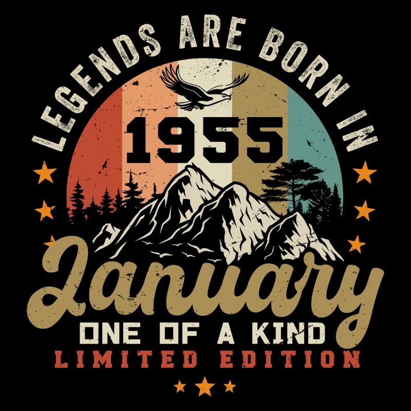 January Vintage 1955 - 69th Birthday Gift
