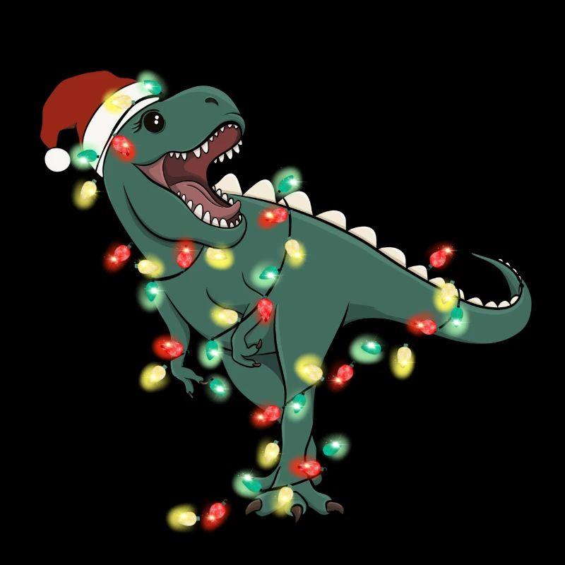 Christmas Lights Dinosaur Christmas