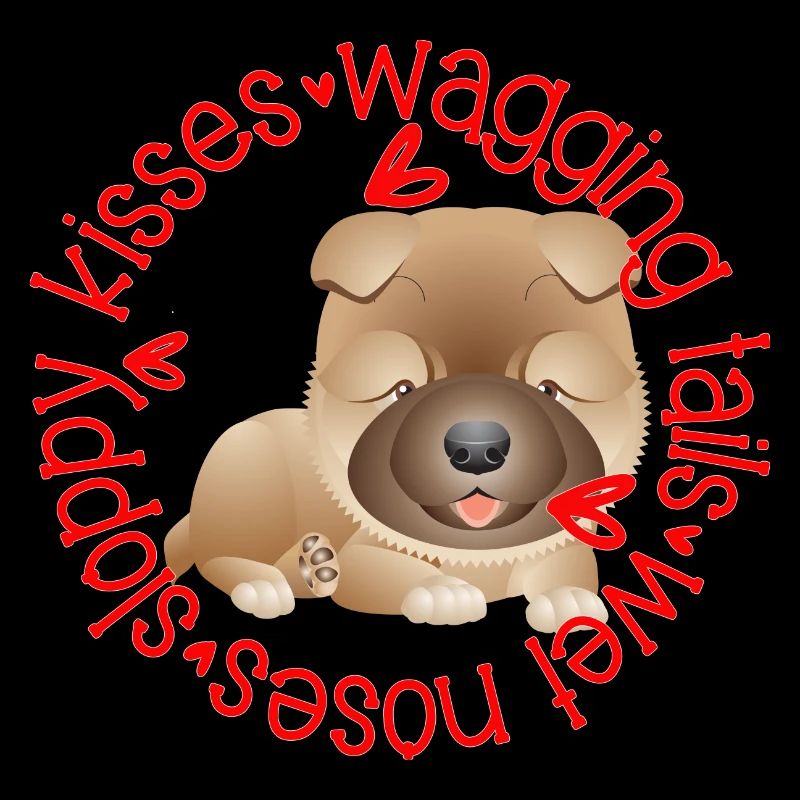 Cute Chow Chow, sloppy kisses