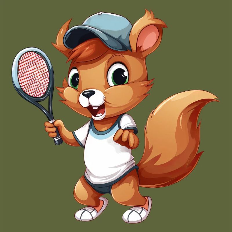 Squirrel Tennis Duo - Funny Comic Fun on