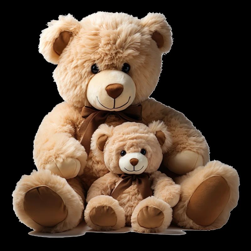 Plush Bear Mom with Plush Bear Child