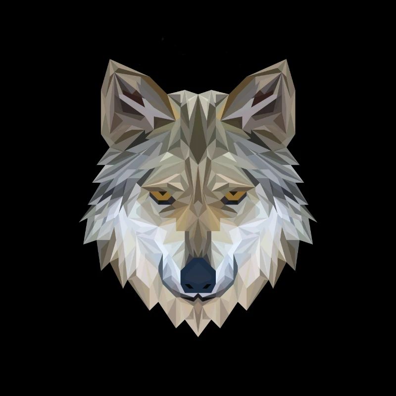 Polygone de visage de loup 3D