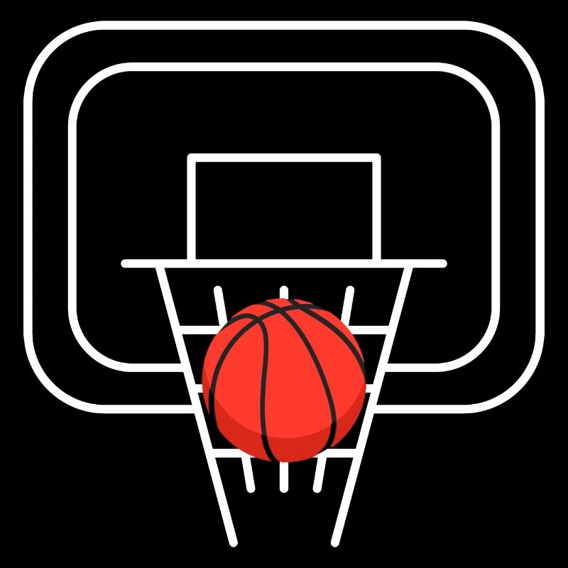 Panier de basket-ball avec le ballon