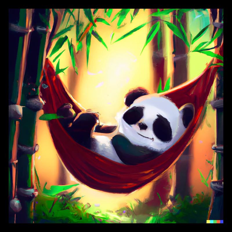 Mignon panda ours dans un hamac