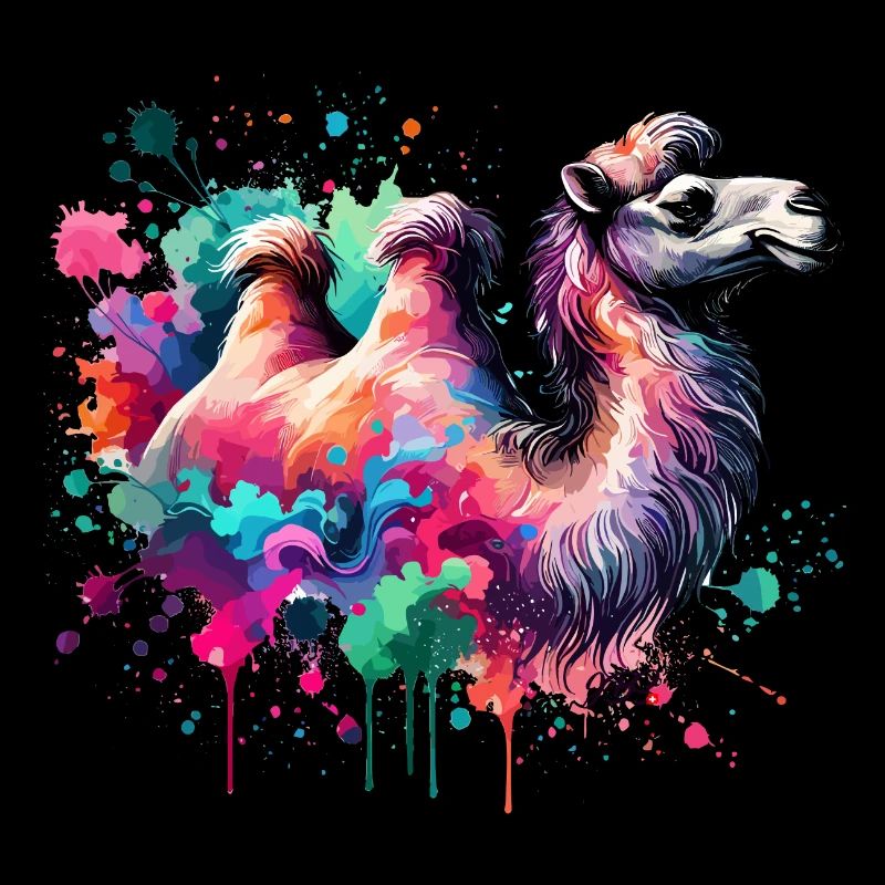 Buntes Aquarell Kamel