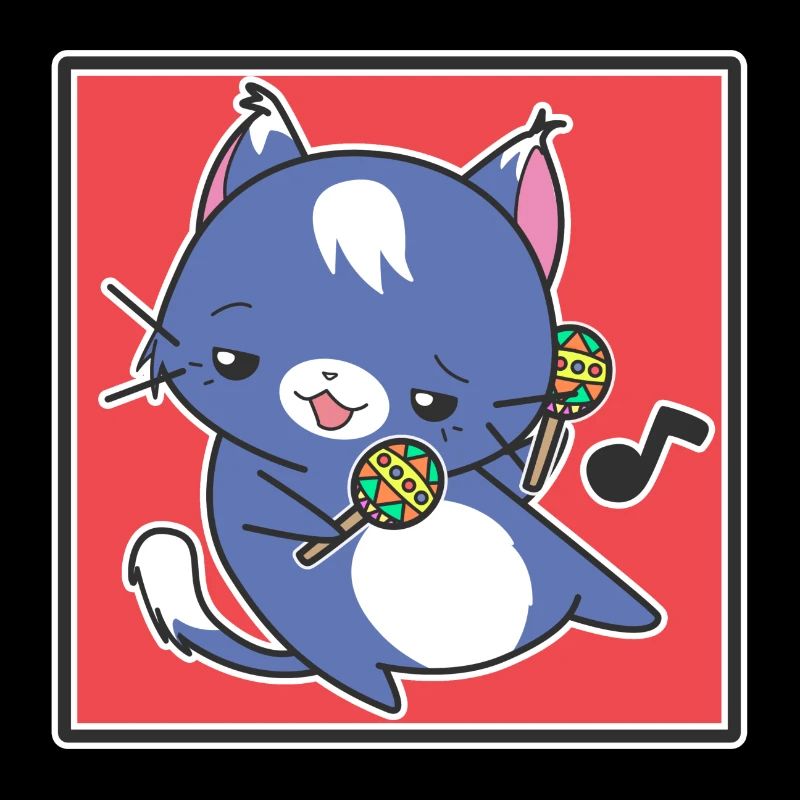 Cat with maracas