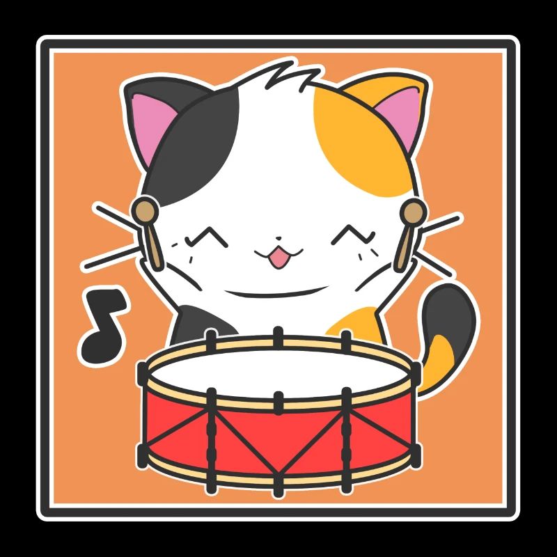 Cat with drum