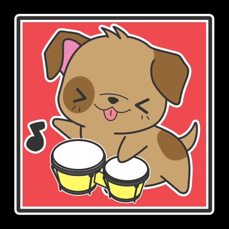 Dog with bongos