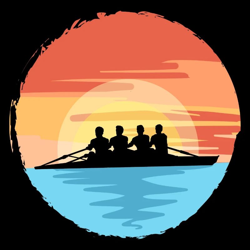 Cool Rowing Retro Sunset Rowers Paddleboard Canoë