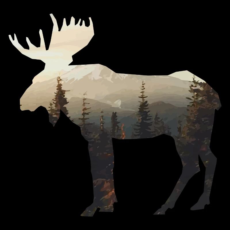 Moose with landscape silhouette gift idea
