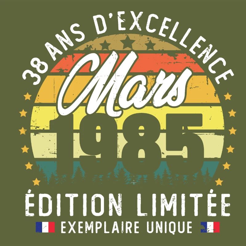 Vintage Cadeau Anniversaire 38 Ans Mars 1985