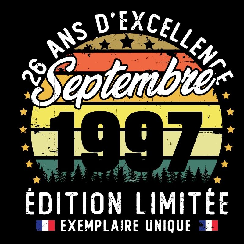 Vintage rétro septembre 1997 anniversaire 26 Ans