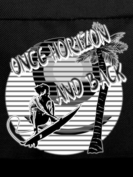 Surfer Palm Trees Beach black/white