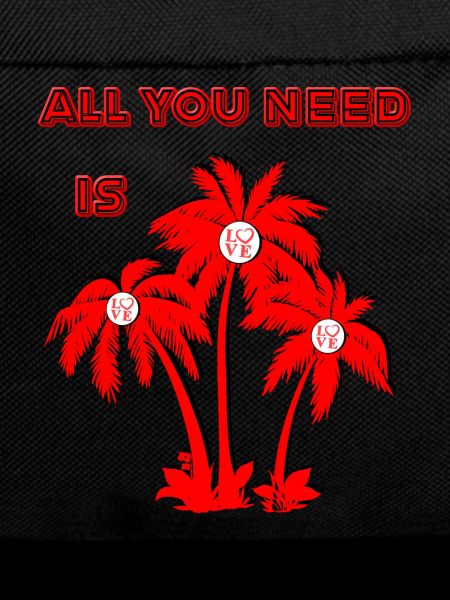 Vivid Valentine's Day Palm Tree Illustration