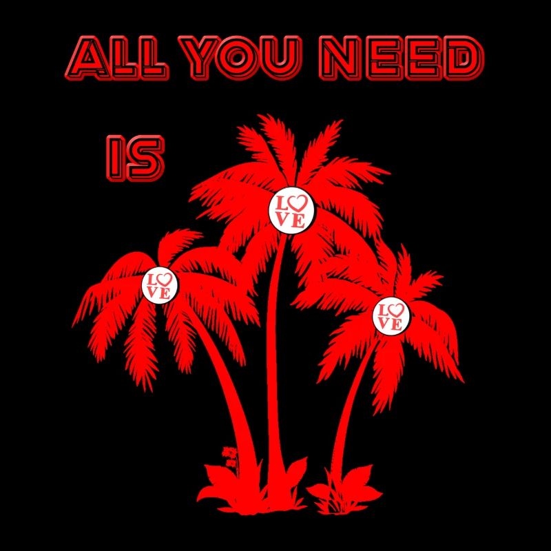 Vivid Valentine's Day Palm Tree Illustration
