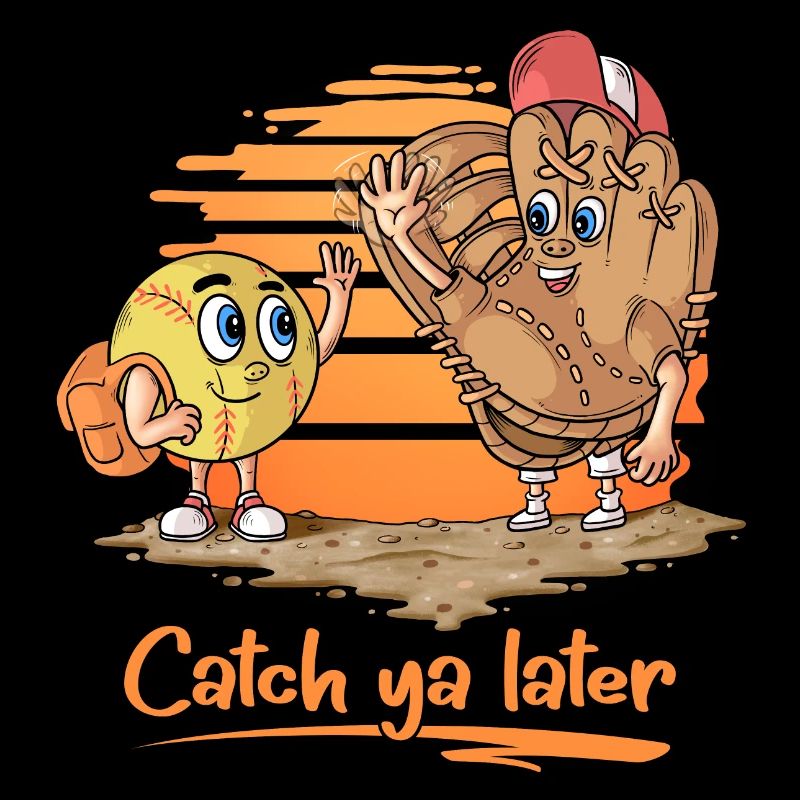 Catch ya Later Softball Handschuh und Ball