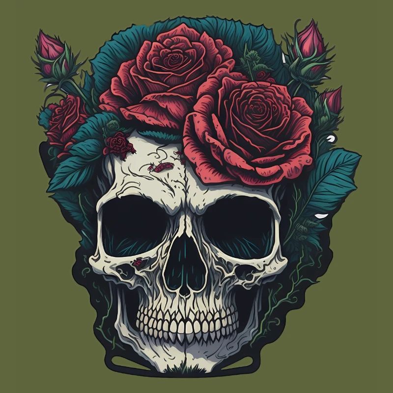 Skull with roses