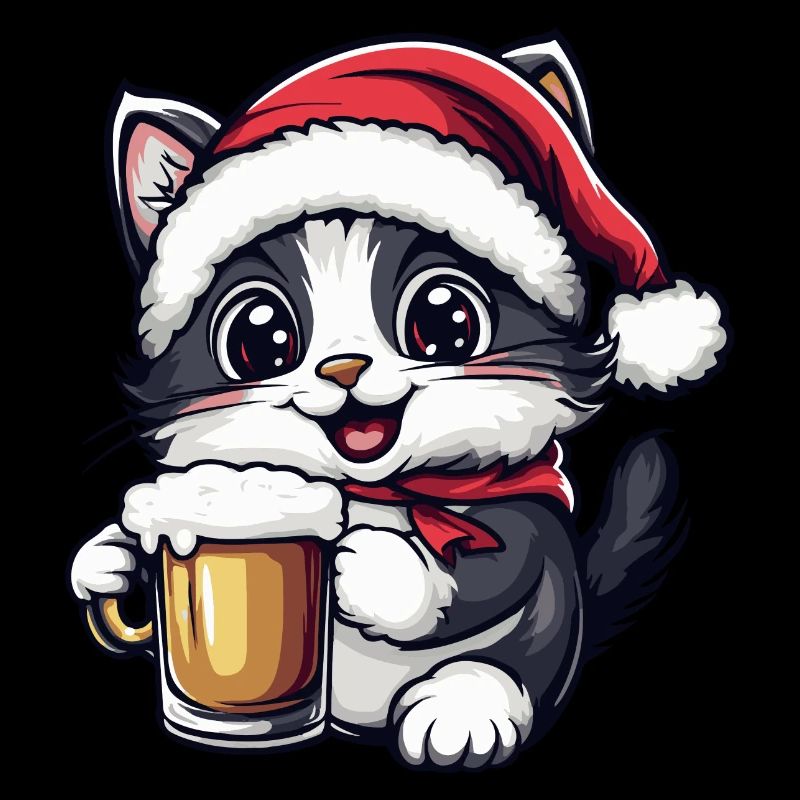 Chat Bière de Noël Drôle