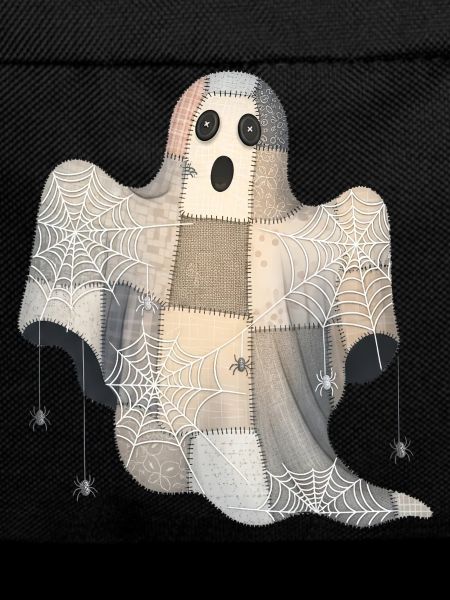 Patchwork Ghost with Spider Webs