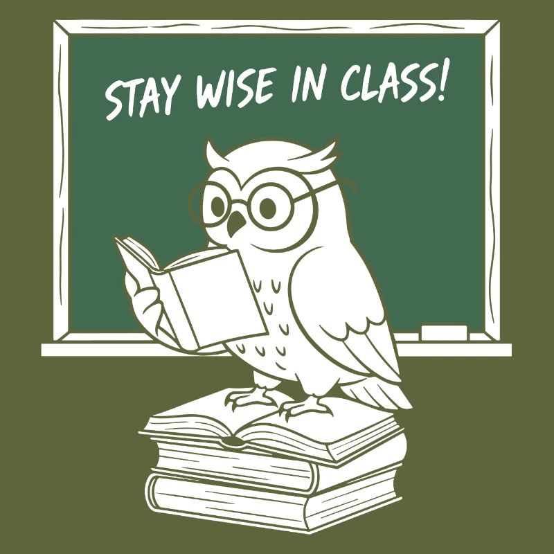 Wise owl reading in class