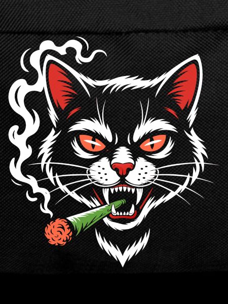 Wütige Katze mit Joint