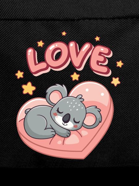 Koala sleeps on pastel heart