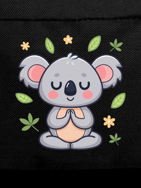 Zen Koala Leaves and Flowers