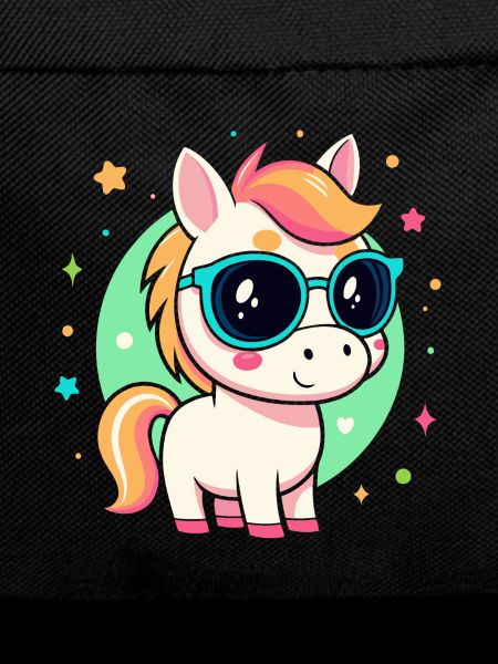 Regenbogenpony mit Brille