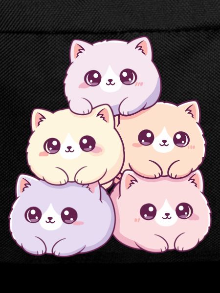 Pastel cats bunch cuddly happy