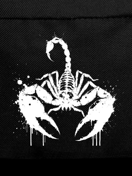 Skorpion-Tinte spritzt weiß