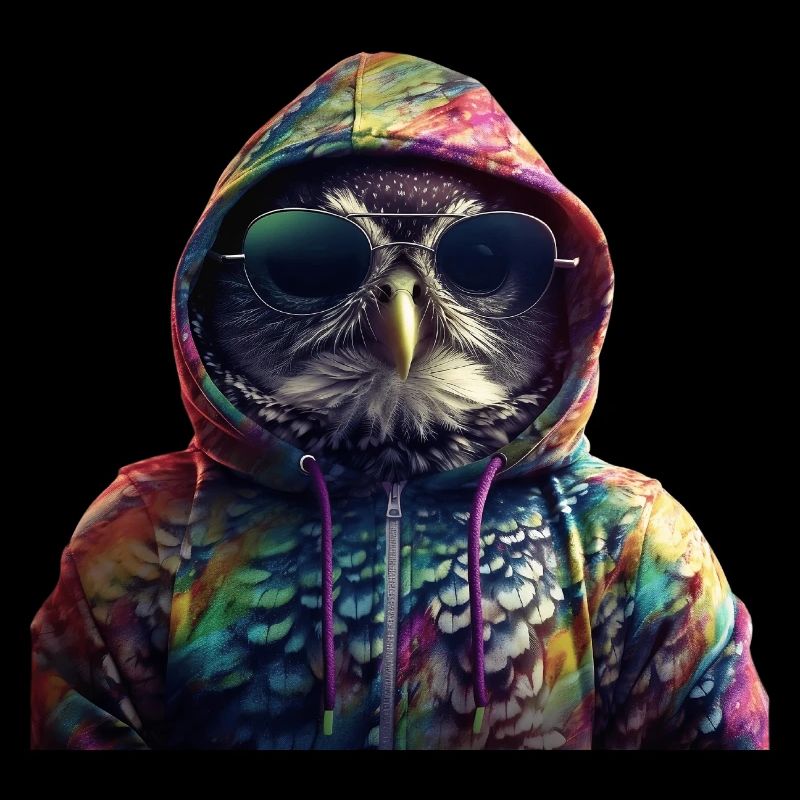 Eule mit Sonnenbrille Bunt Coole Eulen Waldtier