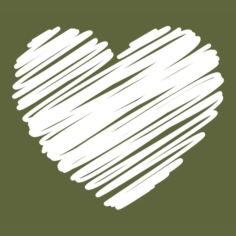 White Scribble Heart