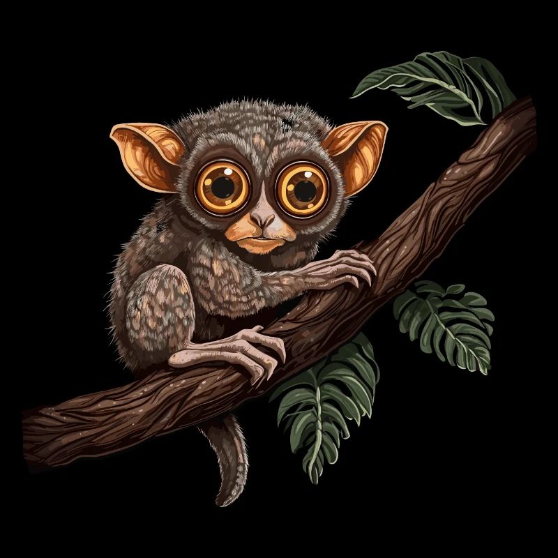 Leprechaun Lemur Baby Monkey Primate on Branch