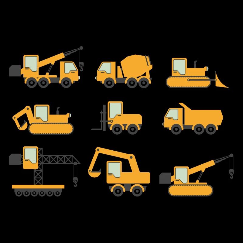 Baustelle Silhouette Geschenk Bagger