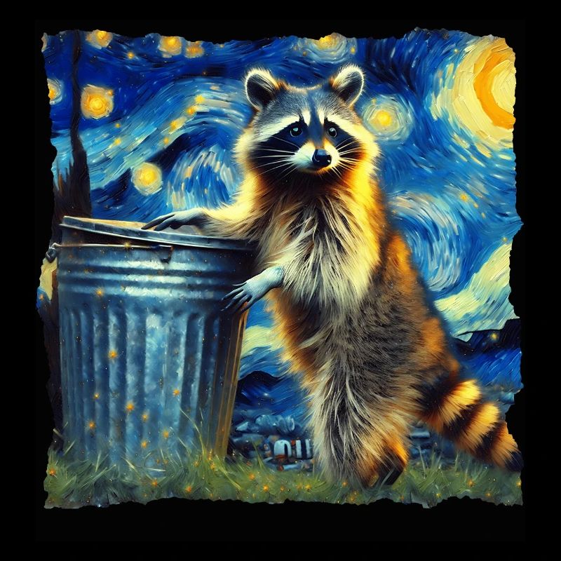 Waschbär Starry Night