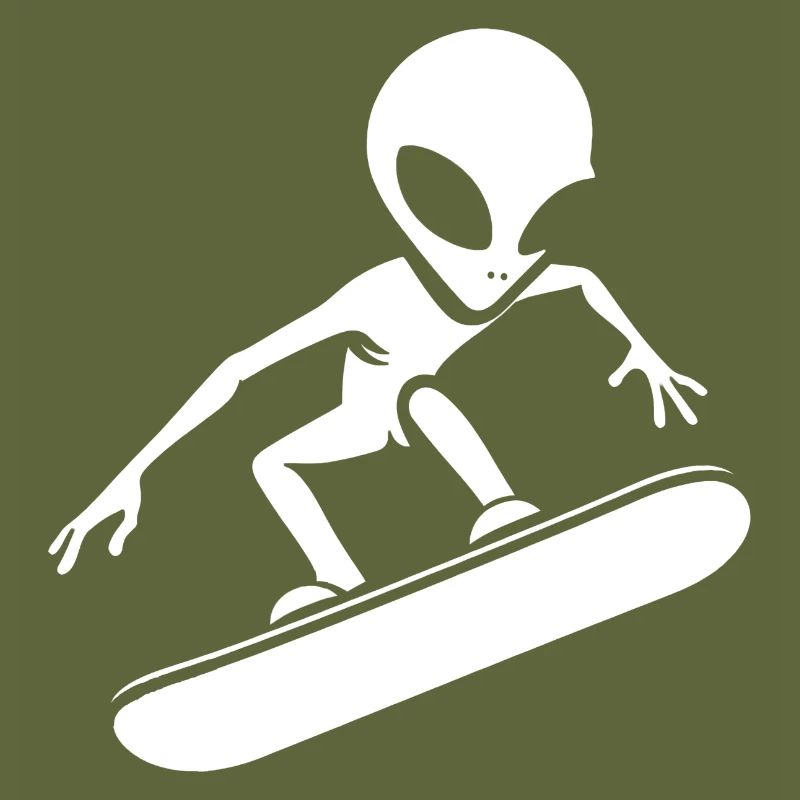 Minimalist Design: Alien Snowboarder