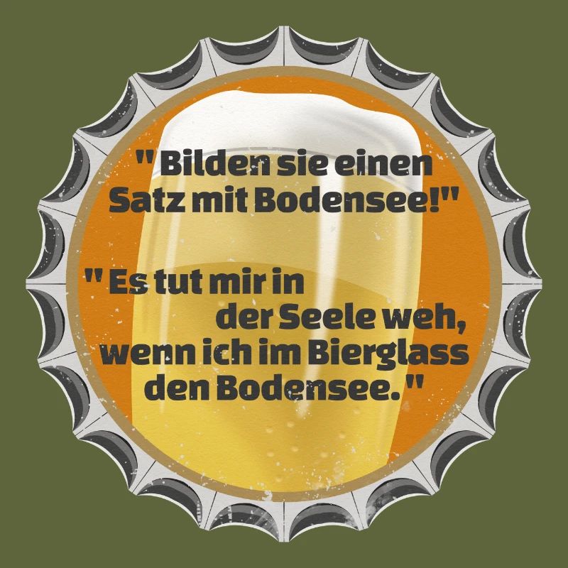 KRONKORKEN BIERDECKEL SPRUCH BODENSEE
