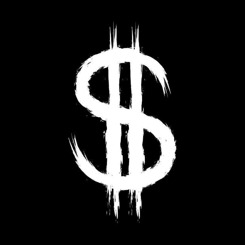 Dollarzeichen Dollar Zeichen Geld Bürste weiß